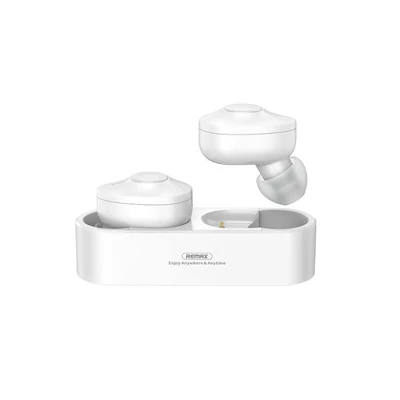 Bluetooth headset, Remax, TWS-21, vezeték nélküli fülhallgató, fehér, bliszteres