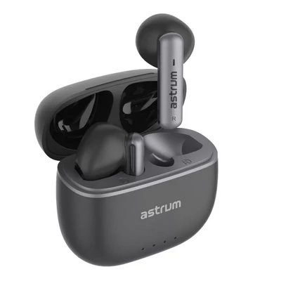 Bluetooth headset, Astrum ET340, vezeték nélküli fülhallgató, töltő tokkal, zajszűrős mikrofonnal fekete, bliszteres