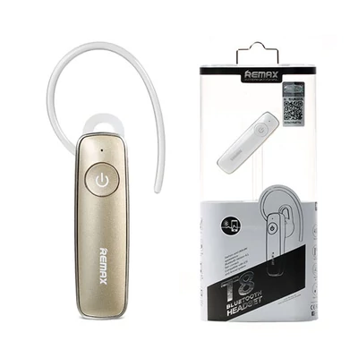 Bluetooth headset, Remax RB-T8, arany, két telefont kezel, bliszteres