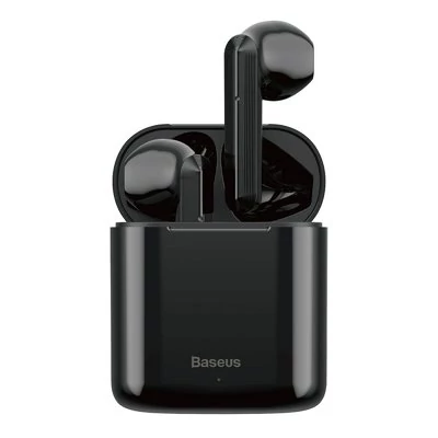 Bluetooth headset, Baseus Encok W09 /NGW09-01/, vezeték nélküli fülhallgató, töltő tokkal, fekete, bliszteres