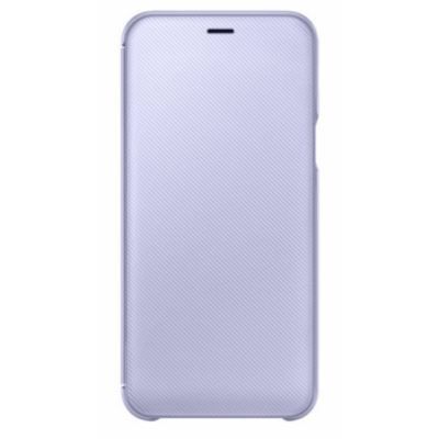 Gyári tok, Samsung Galaxy J6 (2018), oldalra nyíló flip tok, lila, bliszteres