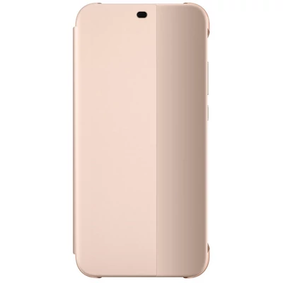 Gyári tok, Huawei P20, oldalra nyíló műanyag smart flip tok, rózsaszín, bliszteres