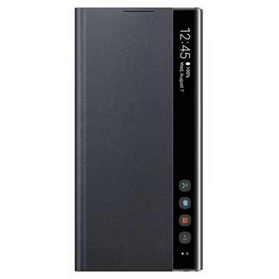 Gyári tok, Samsung Galaxy Note 10 Plus, Clear View Cover oldalra nyíló, fekete, gyári, bliszteres, OSAM-EF-ZN975CBEG
