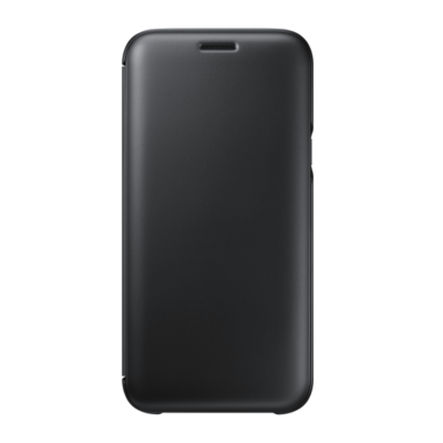 Gyári tok, Samsung Galaxy J7 (2017) J730, oldalra nyíló, fekete, gyári, bliszteres, EF-WJ730CBEG