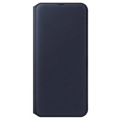 Gyári tok, Samsung Galaxy A40, oldalra nyíló wallet típusú flip tok, fekete, bliszteres, OSAM-EF-WA405PBEG