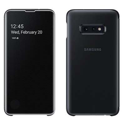 Gyári tok, Samsung Galaxy S10 Plus, Flip Cover oldalra nyíló, fekete, gyári, bliszteres, OSAM-EF-ZG975CBEG