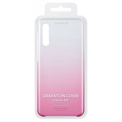 Gyári tok, Samsung Galaxy A50, Gradation cover, műanyag hátlap, rózsaszín átmenetes, bliszteres, OSAM-EF-AA505CPEG