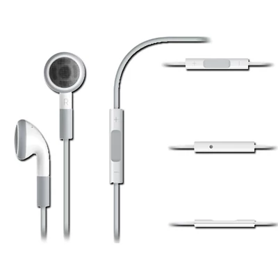 Headset, Apple Iphone 4, 4S, sztereó fülhallgató, fehér, hangerő gombos, gyári, /MB770GA/, csomagolás nélküli