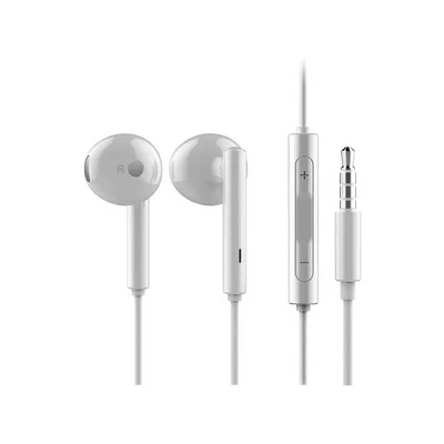 Headset, Huawei, AM115, felvevőgombos, 3.5mm jack csatlakozóval, sztereó, fehér, gyári, csomagolás nélküli