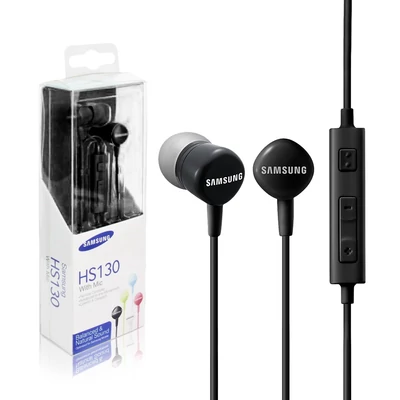 Headset, Samsung, /EO-HS1303BEGWW/, sztereó, felvevőgombos, hangerőszabályzós, 3.5mm jack csatlakozóval, fekete, gyári, bliszteres