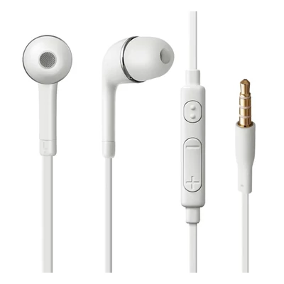 Headset, Samsung, /EO-EG900BW/, S5, felvevőgombos, sztereó, fehér, gyári, csomagolás nélküli