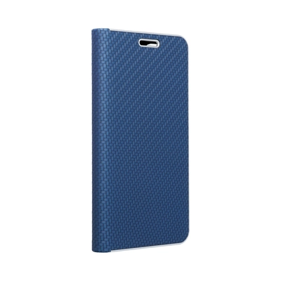 Tok, Vennus, oldalra nyíló mágneses műbőr flip tok, Huawei P Smart (2019), carbon kék, (szilikon belsővel), csomagolás nélküli (prémium minőség)