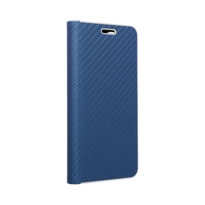 Tok, Vennus, oldalra nyíló mágneses műbőr flip tok, Apple Iphone 12 / 12 Pro (6,1"), carbon kék, (szilikon belsővel), csomagolás nélküli (prémium minőség)