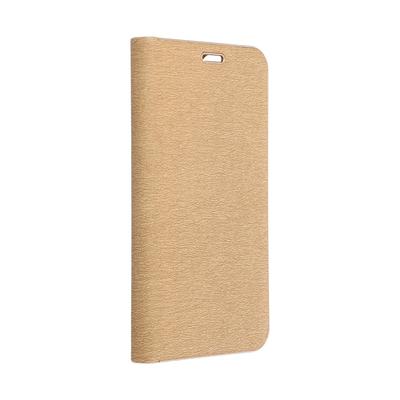 Tok, Vennus, oldalra nyíló mágneses műbőr flip tok, Apple iPhone 14 (6,1"), arany, (szilikon belsővel), csomagolás nélküli (prémium minőség)