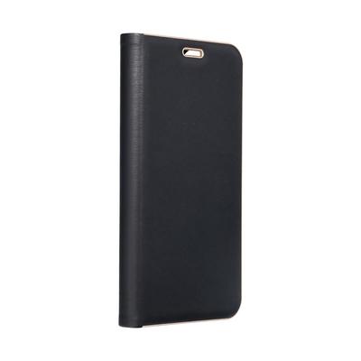 Tok, Vennus, oldalra nyíló mágneses műbőr flip tok, Apple iPhone 14 Pro Max (6,7"), fekete, (szilikon belsővel), csomagolás nélküli (prémium minőség)