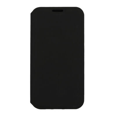Tok, Vennus Lite, oldalra nyíló műbőr flip tok, Apple Iphone 12 / 12 Pro (6,1˝), fekete, (szilikon belsővel), bliszteres