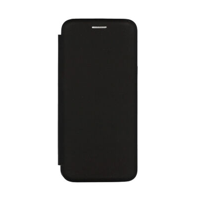 Tok, Vennus Soft matt, oldalra nyíló mágneses műbőr flip tok, Samsung Galaxy J4 Plus (2018) J415, fekete, (szilikon belsővel), csomagolás nélküli (prémium minőség)