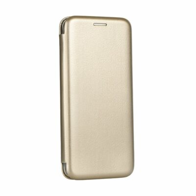Tok, Elegance, mágneses, oldalra nyíló műbőr flip tok, Apple Iphone 12 / 12 Pro (6,1"), arany, (szilikon belsővel), csomagolás nélküli