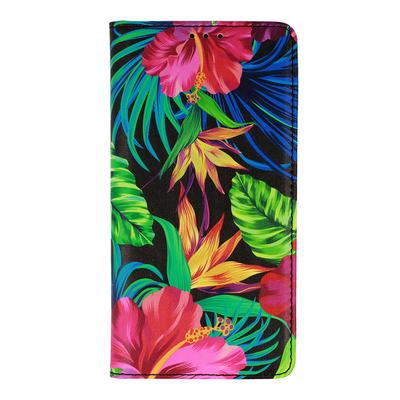 Tok, Smart Flower, mágneses oldalra nyíló flip tok, Apple Iphone 13 (6,1"), minta 2, (szilikon belsővel), csomagolás nélküli