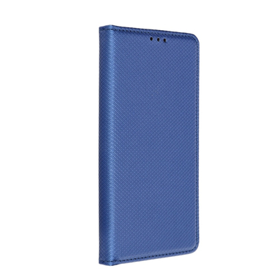 Tok, mágneses oldalra nyíló Smart flip tok, Samsung Galaxy A6 Plus (2018), kék, (szilikon belsővel), csomagolás nélküli