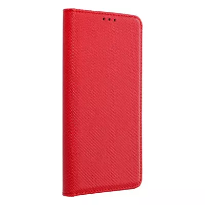 Tok, mágneses oldalra nyíló Smart flip tok, Xiaomi Redmi Note 11 Pro 5G, piros, (szilikon belsővel), csomagolás nélküli