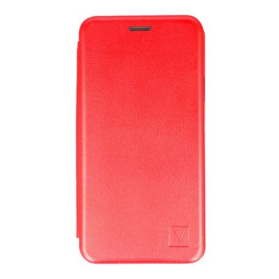 Tok, Elegance, mágneses, oldalra nyíló műbőr flip tok, Apple Iphone 7 / 8 / SE (2020), piros, (szilikon belsővel), csomagolás nélküli