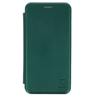 Tok, Elegance, mágneses, oldalra nyíló műbőr flip tok, Apple Iphone 12 Pro Max (6,7"), zöld, (szilikon belsővel), csomagolás nélküli