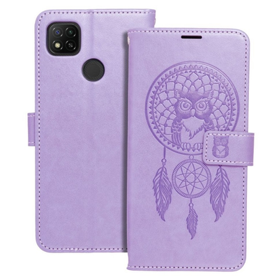 Tok, Mezzo, mintás oldalra nyíló flip tok, szilikon belsővel, Apple Iphone 14 (6,1"), minta 3 (Álomfogó), lila