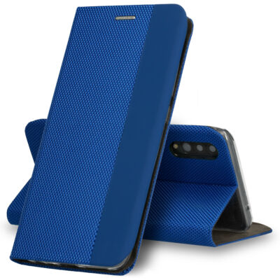 Tok, Sensitive, mágneses oldalra nyíló flip tok, Apple Iphone 12 Mini (5,4"), kék, (szilikon belsővel), csomagolás nélküli