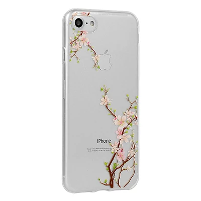 Szilikon tok, Floral, Huawei P30 Pro, mintás hátlap, cseresznyevirág