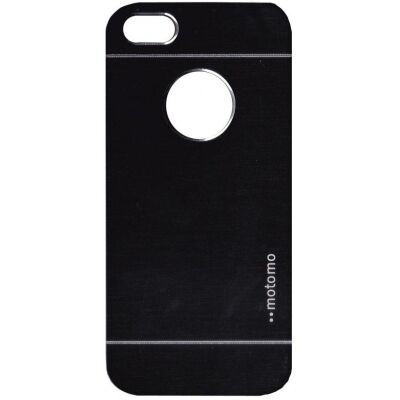 Tok, Motomo, szálcsiszolt aluminium hátlap, Apple iPhone 6 / 6S, fekete