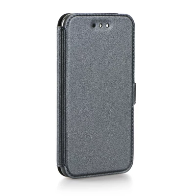Tok, oldalra nyíló flip tok, Apple iPhone X / XS, szürke, flexi, csomagolás nélküli