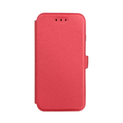 Tok, oldalra nyíló flip tok, Apple iPhone X / XS, piros, flexi, csomagolás nélküli