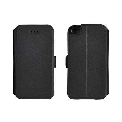 Tok, oldalra nyíló flip tok, Apple Iphone XR, fekete, flexi, csomagolás nélkül