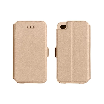 Tok, oldalra nyíló flip tok, Apple Iphone XS Max, arany, flexi, csomagolás nélkül