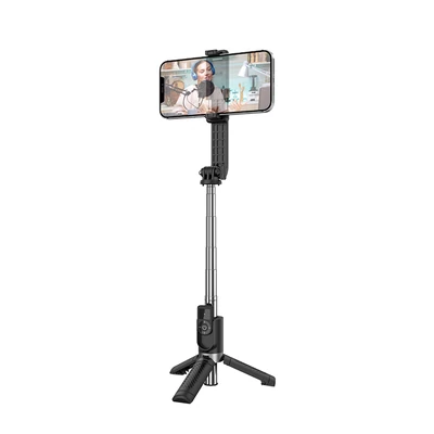 Bluetooth selfie bot, Borofone BY9, vezeték nélküli távirányítóval, tripod állvánnyal, fekete, bliszteres