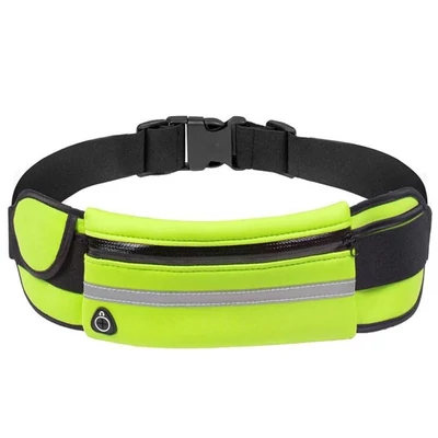 Tok, derékra csatolható övtáska sportoláshoz, headset kivezetéssel, neon zöld