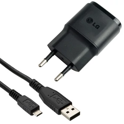 Töltő, hálózati, LG töltőfej MCS-02ED/02EP/02ER, Astrum kábel /A101218/, 0,85A, (microUSB), fekete, csomagolás nélküli 