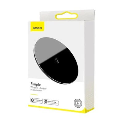 Töltő, Baseus WXJK-B01, vezeték nélküli indukciós töltő, 15W, fekete, bliszteres