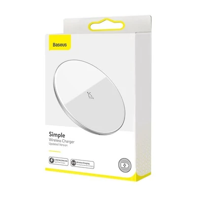 Töltő, Baseus WXJK-B02, vezeték nélküli indukciós töltő, 15W, fehér, bliszteres
