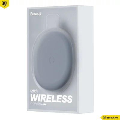 Töltő, Baseus Jelly WXGD-01, vezeték nélküli indukciós töltő, 15W, fekete, bliszteres