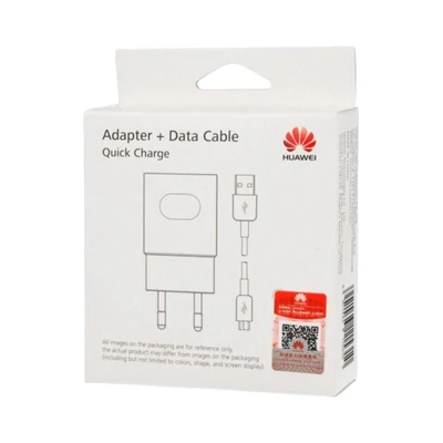 Töltő, hálózati, Huawei AP-32, QuickCharge, Micro USB kábel, 2A, gyorstöltő, gyári, fehér, bliszteres