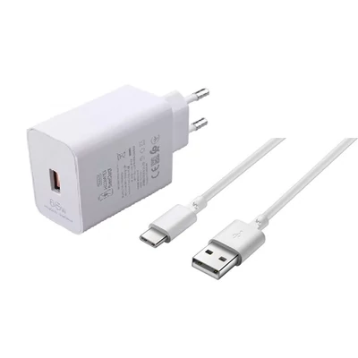 Töltő, hálózati, Huawei /HW-110600E00/, SuperCharge, 66W, USB-A kimenet, kábel /AP71/, 5A, (TYPE-C) gyári, fehér, csomagolás nélkül