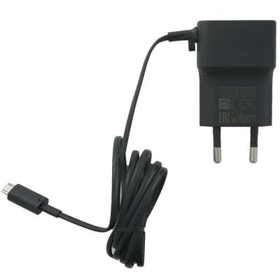 Töltő, hálózati, Nokia, gyári, micro USB, fekete, csomagolás nélkül