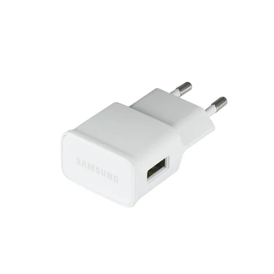 Töltő, hálózati, Samsung töltőfej /EP-TA200EWE/, 2A, gyorstöltő, gyári, fehér, csomagolás nélküli 