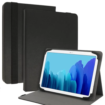 Tok, Wonder Leather, bőrhatású, univerzális, 10˝, tablet tok, oldalra nyíló, fekete, bliszteres