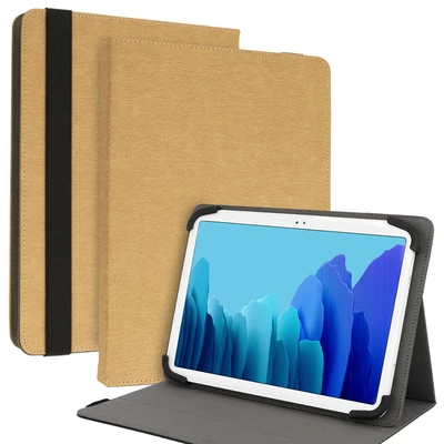 Tok, Wonder Leather, bőrhatású, univerzális, 13˝, tablet tok, oldalra nyíló, arany, bliszteres