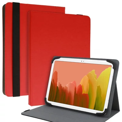 Tok, Wonder Leather, bőrhatású, univerzális, 10˝, tablet tok, oldalra nyíló, piros, bliszteres