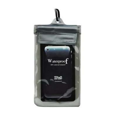 Tok, Waterproof vízálló telefon tok 3 simítózárral+tépőzár, karpánt, nyakpánt, univerzális, fekete