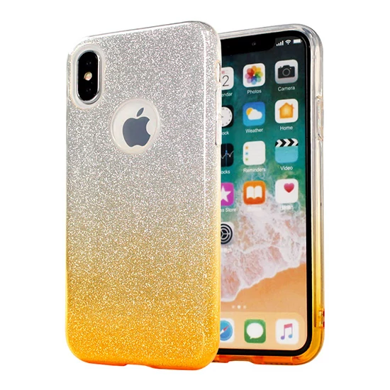 Tok, Shining, Samsung Galaxy S21 Plus, szilikon hátlapvédő, 3 részes, arany átmenetes
